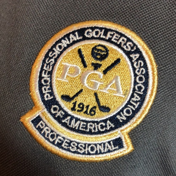 FOOTJOY Size Large Polo Golf PGA Logo Titleist Logo Dark Gray Casual $79 NEW - Picture 14 of 16